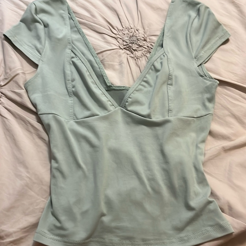 green low cut top